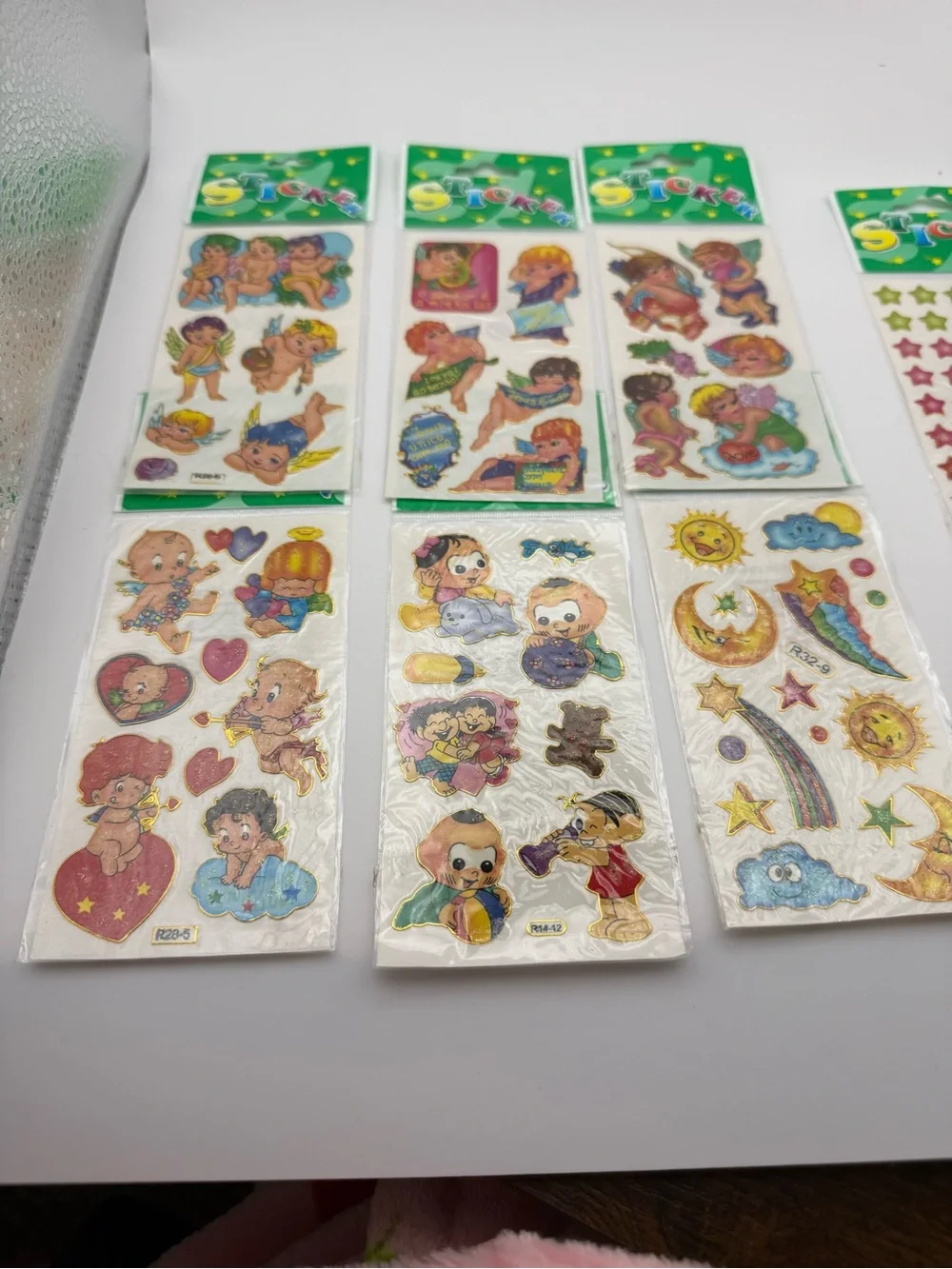 Vintage 1959s Glitter baby/angel  Stickers - Assorted Cherub & Space Designs